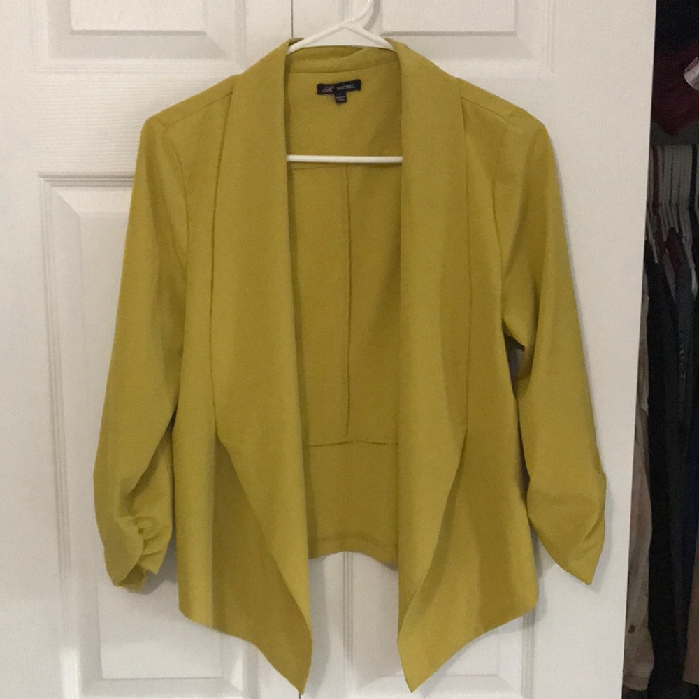 3/4 sleeve blazer open front